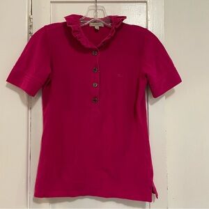 Burberry Fuchsia Button Down women’s polo shirt size small